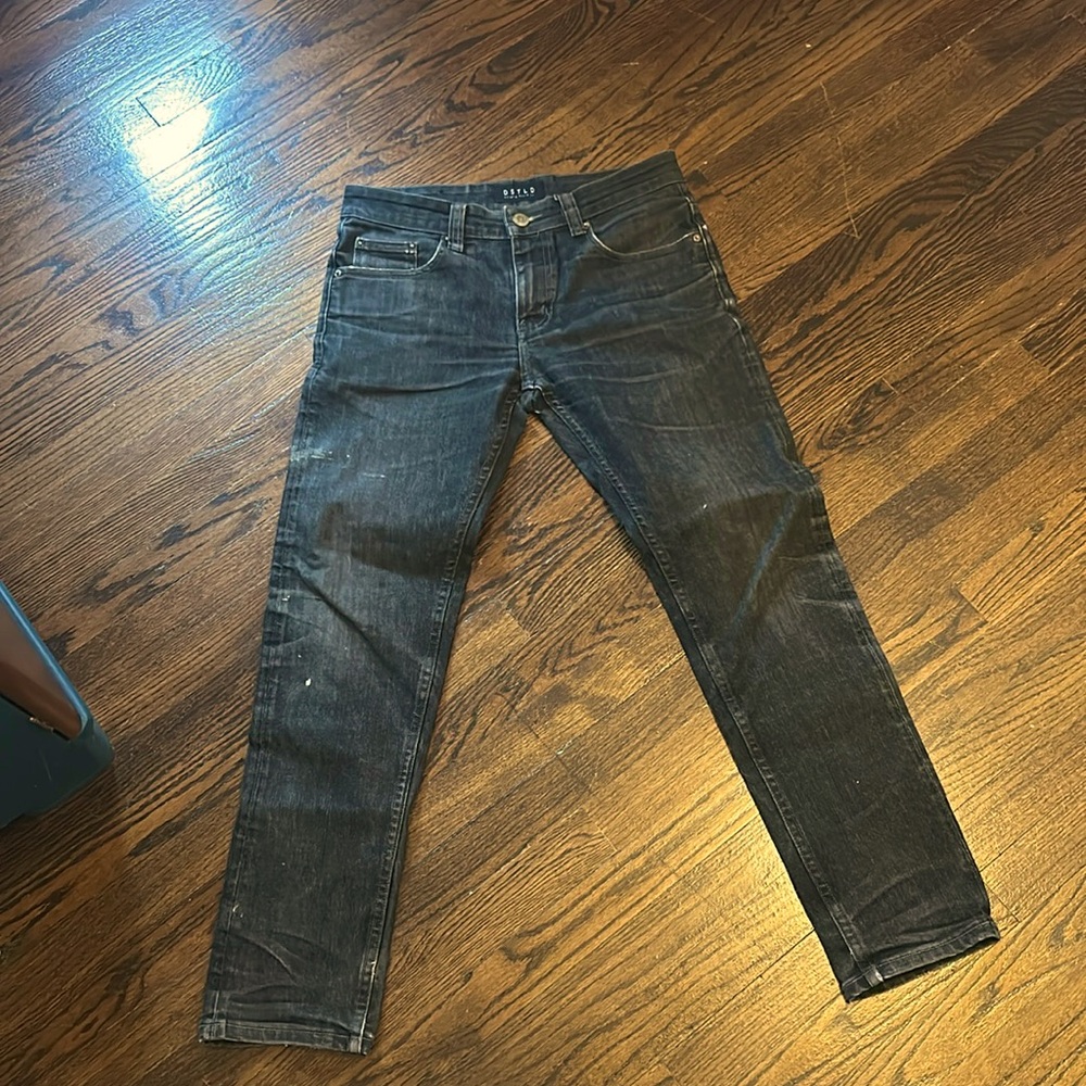 Black Distressed DSTLD Cigarette Raw Jeans